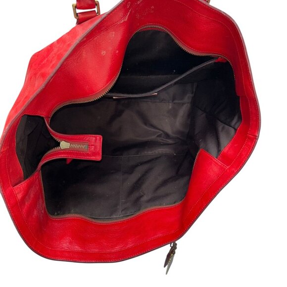 Coach Vintage red saddle leather HUGE weekender travel tote bag - Picture 10 of 10